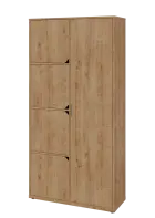 KSR6-82 P skříň šatní, 1x výsuvné ramínko, 4x dvířka, 2053x1022x400 mm, provedení pravé, dub lite